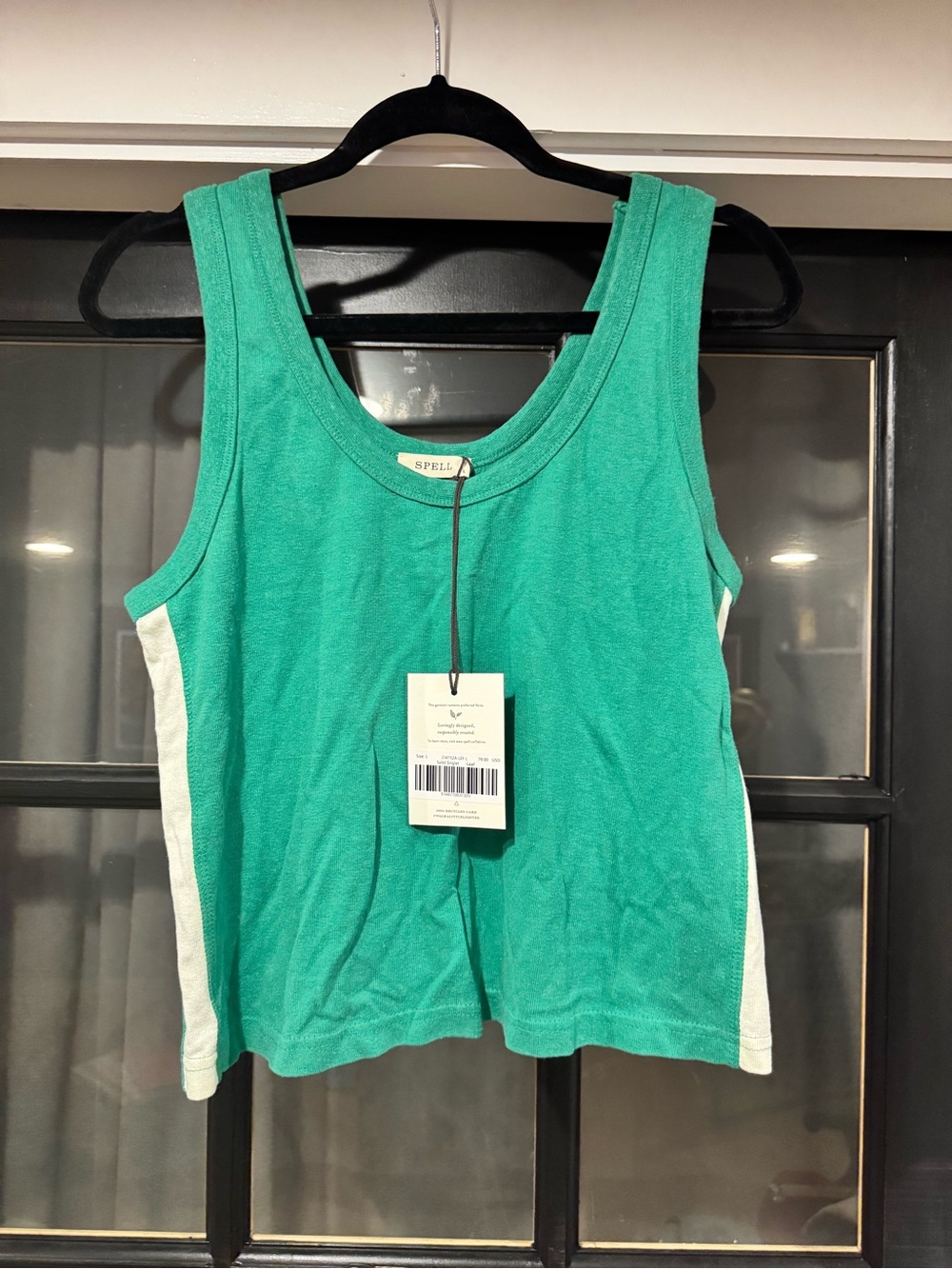 Spell Green Tank w/White Side Panels SOLEIL Singlet